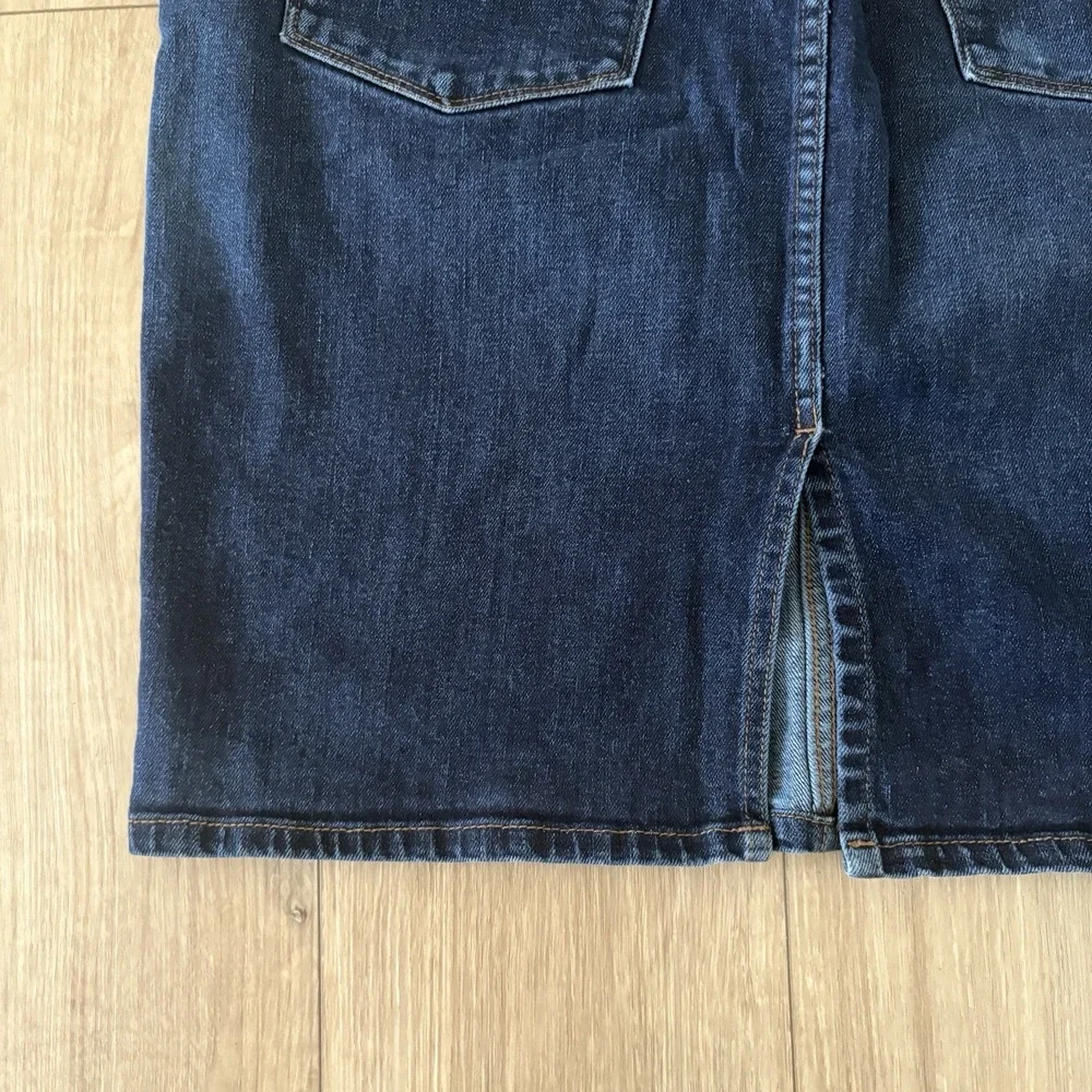 Lauren Ralph Skirt Womens 14 Blue Denim Mid Rise Straight Pencil 90s Old Money